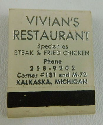 Vivians Restaurant - Matchbook (newer photo)
